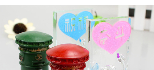 海南 GL067 水晶栅栏摆件与天鹅邮筒摆件 精美水晶工艺品供应